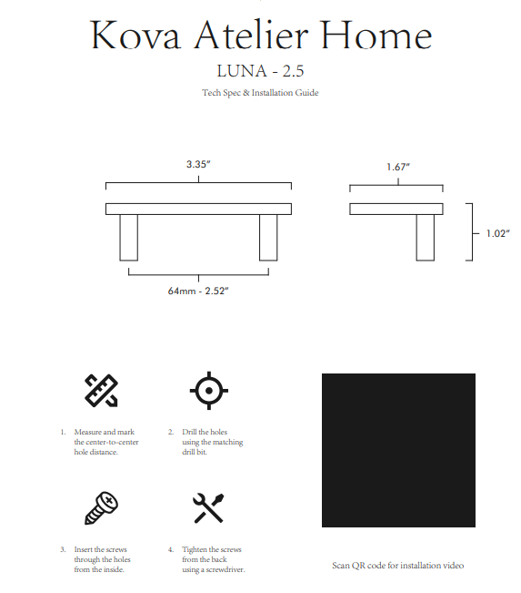 Luna Solid Brass Semi-Circle Cabinet Pull Specs